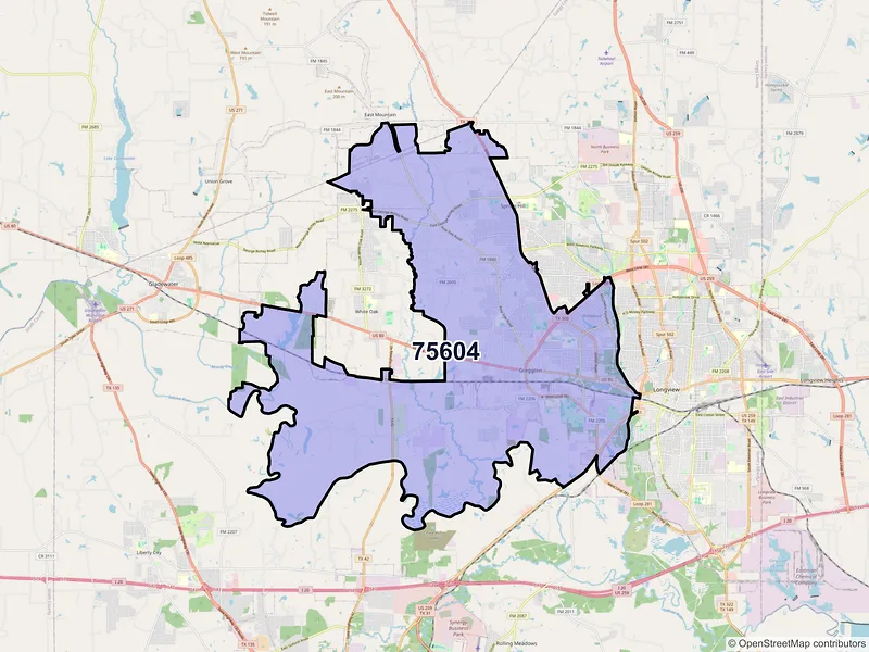 Map of ZIP Code 75604 — Longview, TX