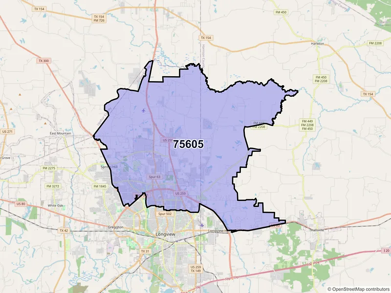 Map of ZIP Code 75605 — Longview, TX
