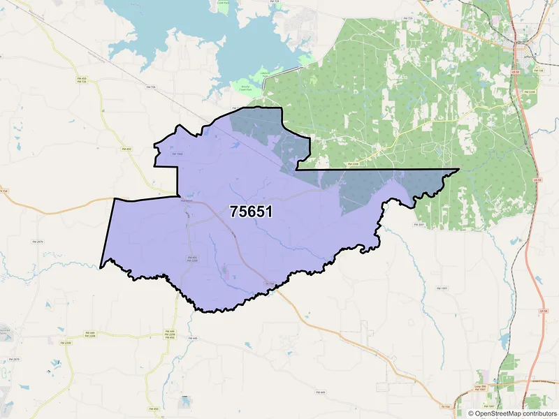 Map of ZIP Code 75651 — Harleton, TX