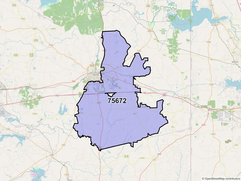 Map of ZIP Code 75672 — Marshall, TX