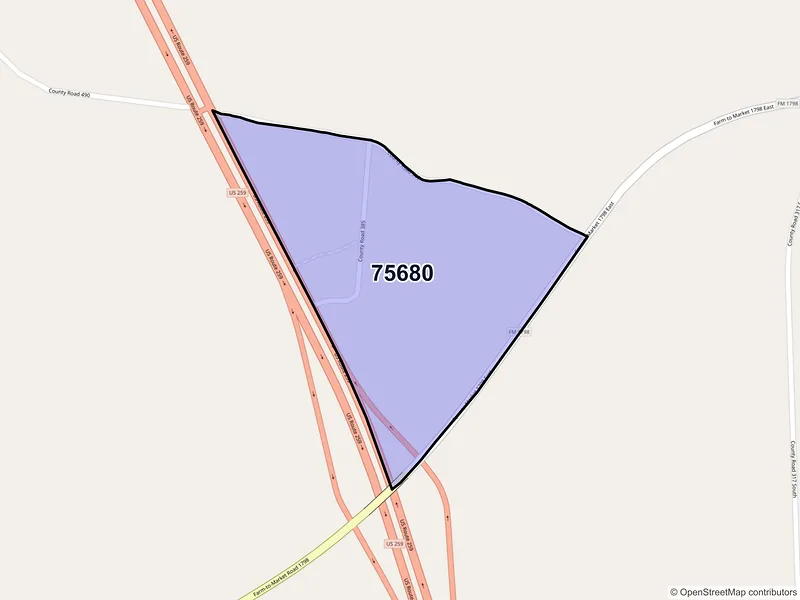 Map of Minden, Texas and ZIP codes