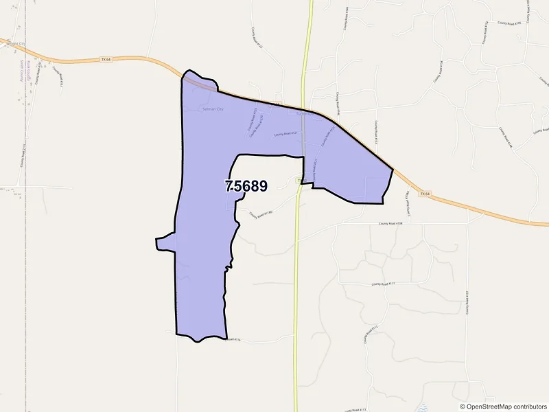 Map of Selman City, Texas and ZIP codes