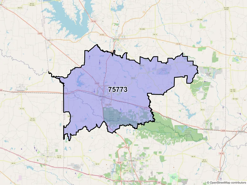 Map of ZIP Code 75773 — Mineola, TX