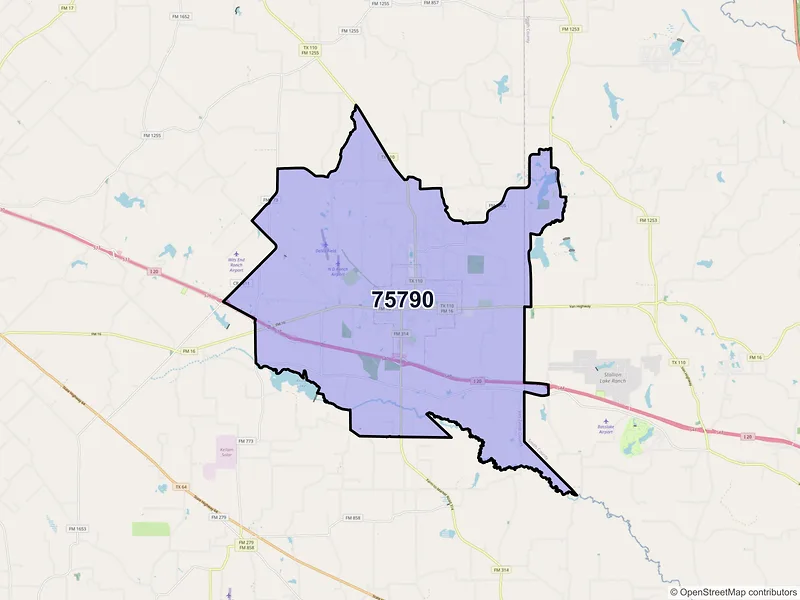 Map of ZIP Code 75790 — Van, TX