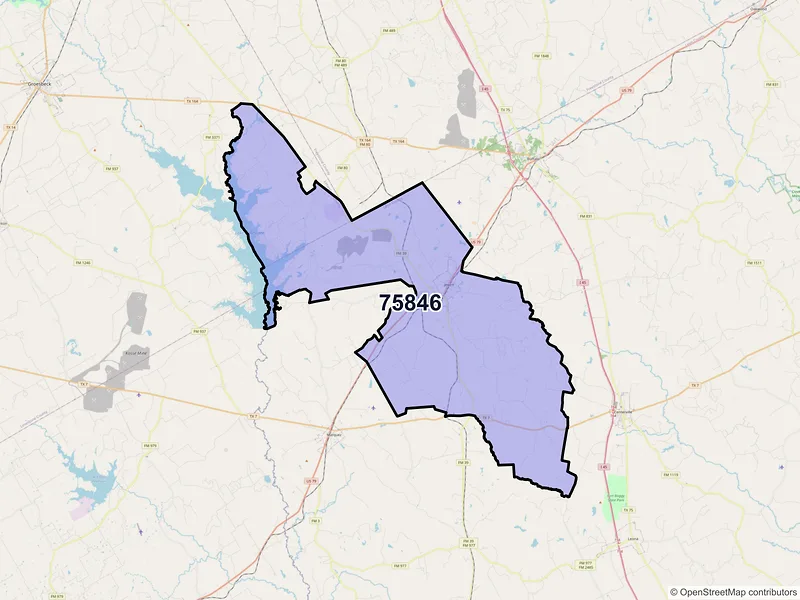 Map of Jewett, Texas and ZIP codes