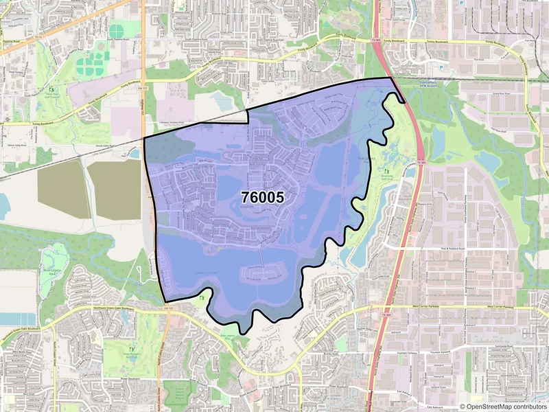 Map of ZIP Code 76005 — Arlington, TX