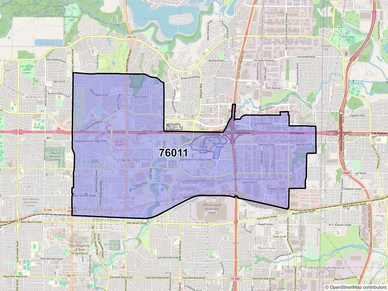 Map of ZIP Code 76011 — Arlington, TX