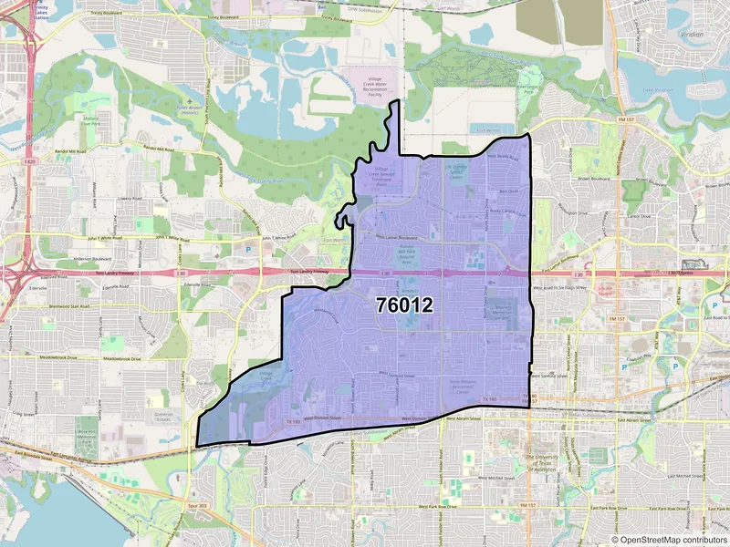 Map of ZIP Code 76012 — Arlington, TX