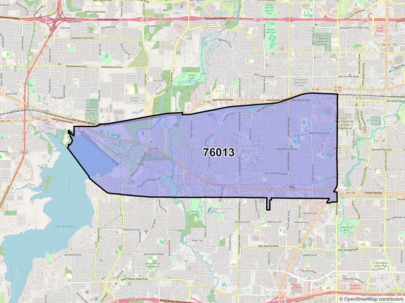 Map of ZIP Code 76013 — Arlington, TX