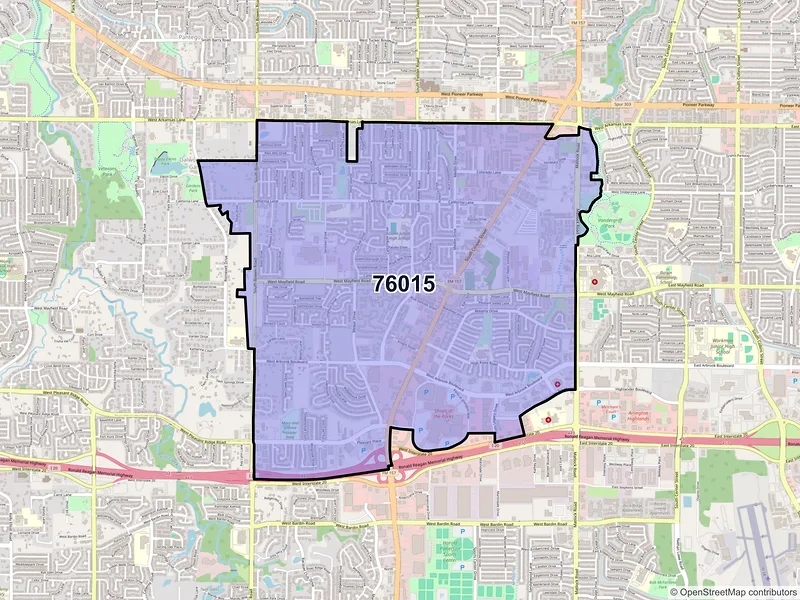 Map of ZIP Code 76015 — Arlington, TX