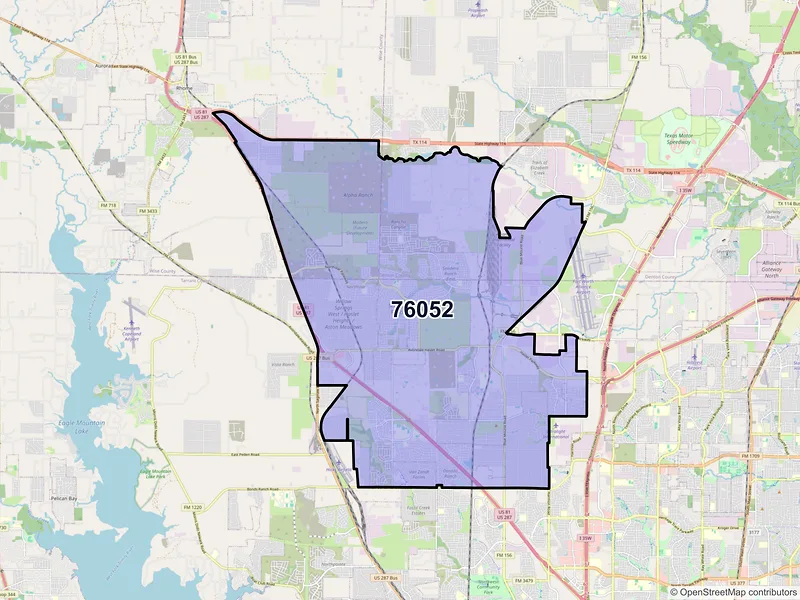 Map of ZIP Code 76052 — Haslet, TX