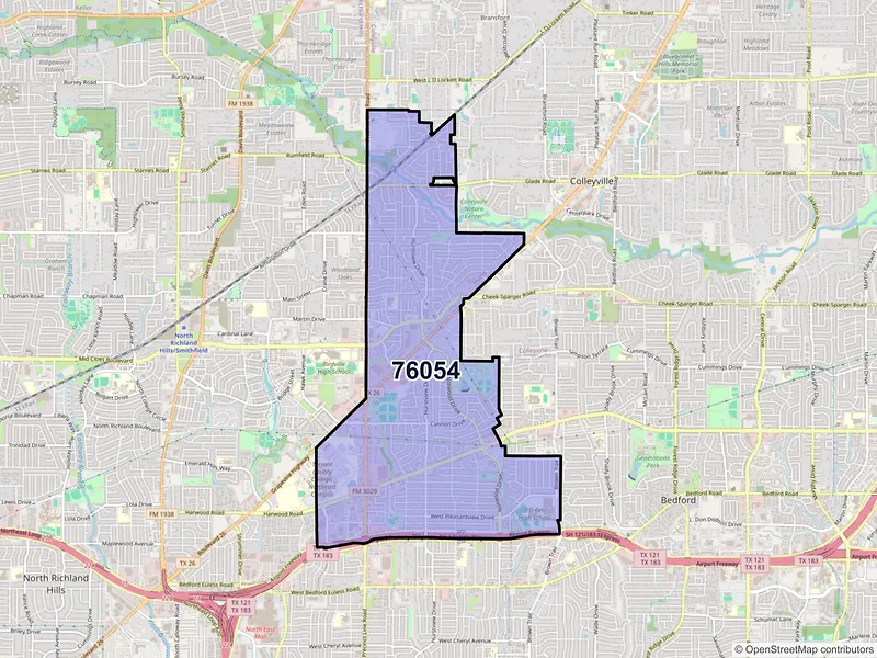 Map of ZIP Code 76054 — Hurst, TX