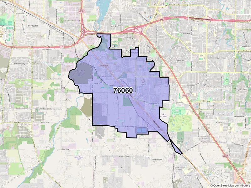 Map of ZIP Code 76060 — Kennedale, TX