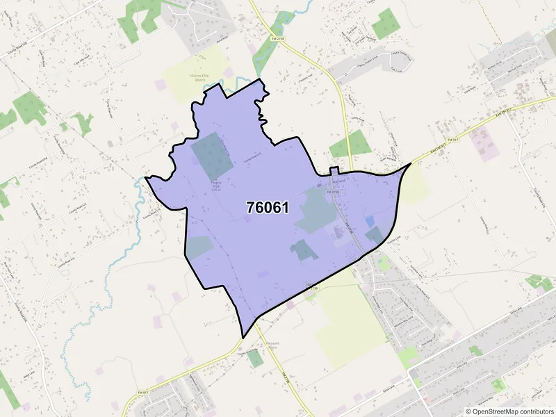 Map of Lillian, Texas and ZIP codes