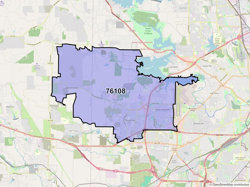 Map of ZIP Code 76108 — Fort Worth, TX