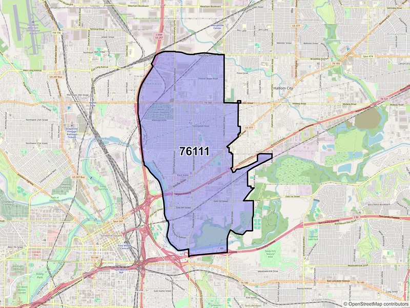 Map of ZIP Code 76111 — Fort Worth, TX