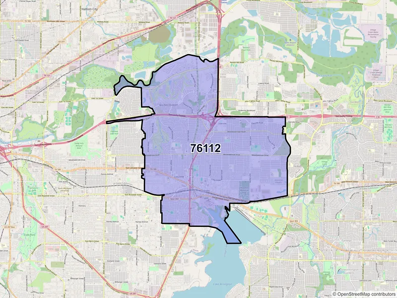 Map of ZIP Code 76112 — Fort Worth, TX