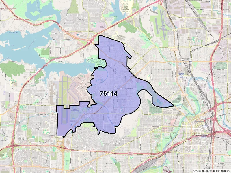 Map of ZIP Code 76114 — Fort Worth, TX