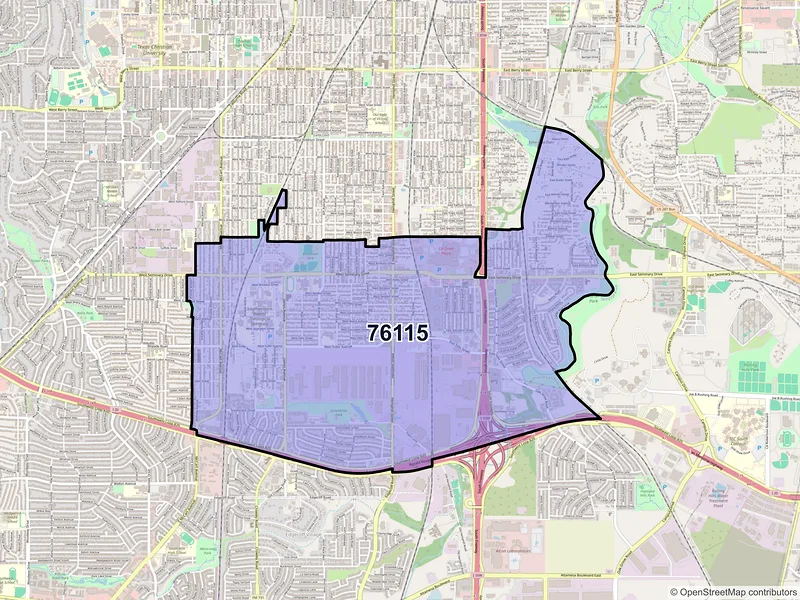 Map of ZIP Code 76115 — Fort Worth, TX