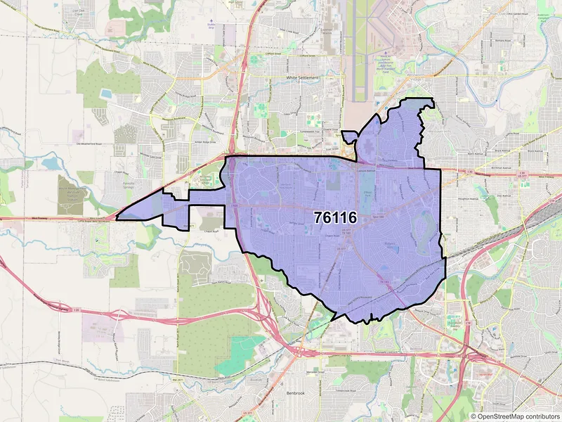 Map of ZIP Code 76116 — Fort Worth, TX