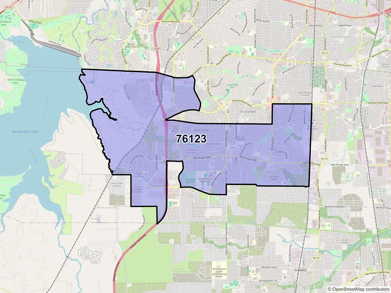 Map of ZIP Code 76123 — Fort Worth, TX