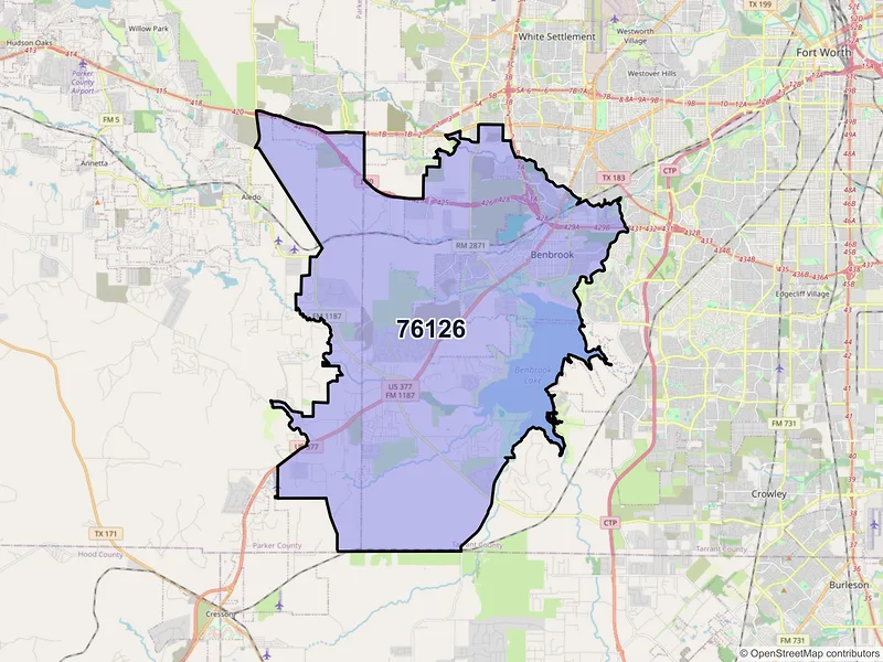 Map of ZIP Code 76126 — Fort Worth, TX