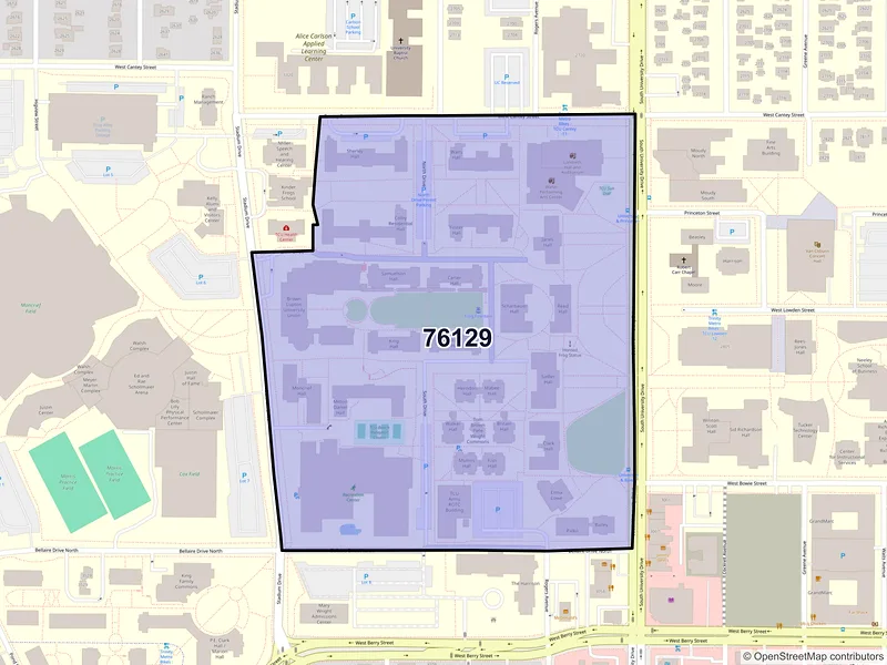 Map of ZIP Code 76129 — Fort Worth, TX