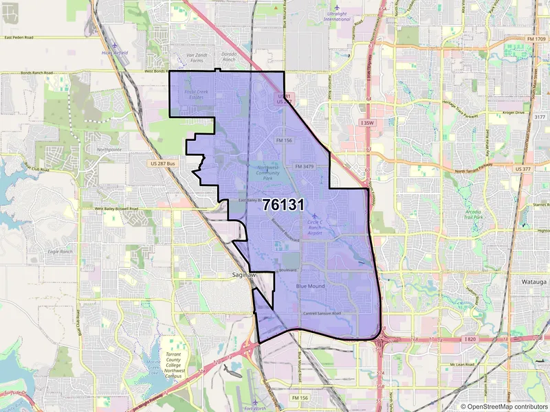 Map of ZIP Code 76131 — Fort Worth, TX
