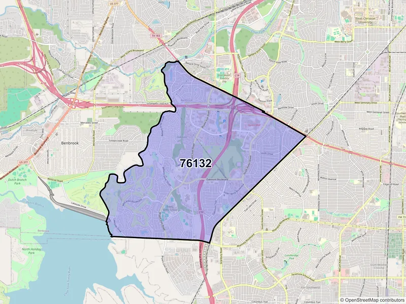 Map of ZIP Code 76132 — Fort Worth, TX