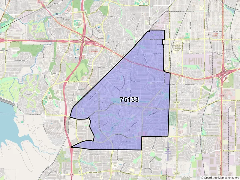 Map of ZIP Code 76133 — Fort Worth, TX