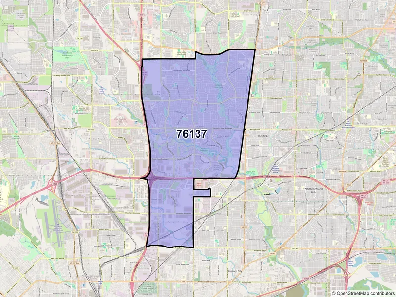 Map of ZIP Code 76137 — Fort Worth, TX