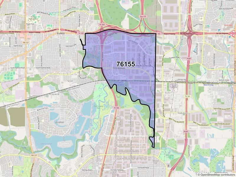 Map of ZIP Code 76155 — Fort Worth, TX