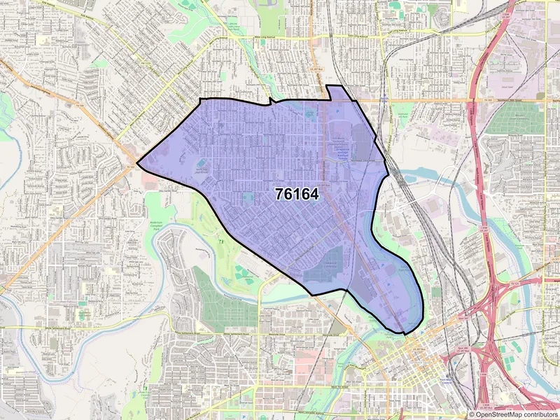 Map of ZIP Code 76164 — Fort Worth, TX