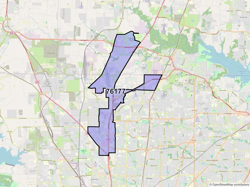 Map of ZIP Code 76177 — Fort Worth, TX