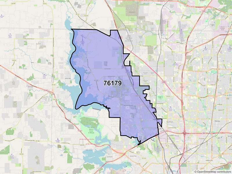 Map of ZIP Code 76179 — Fort Worth, TX
