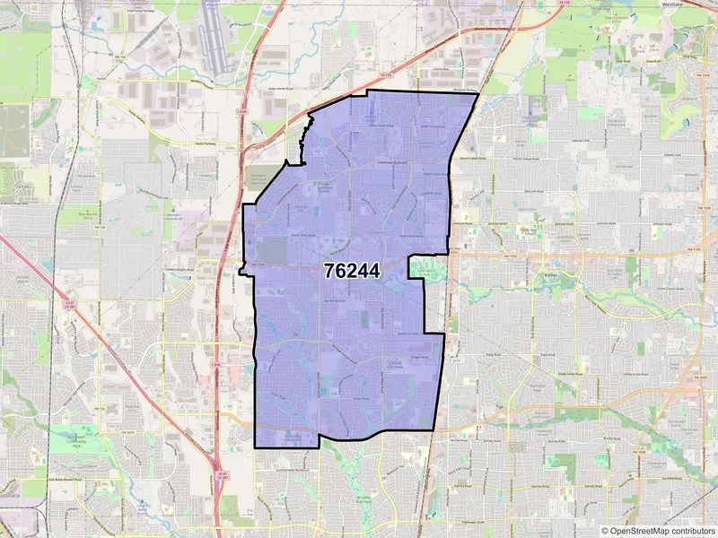 Map of ZIP Code 76244 — Keller, TX