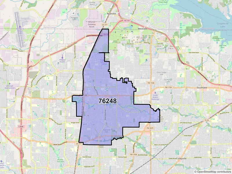 Map of ZIP Code 76248 — Keller, TX