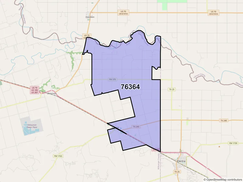 Map of ZIP Code 76364 — Harrold, TX