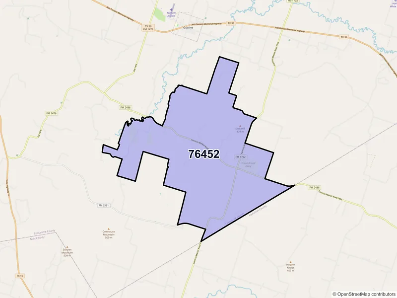 Map of Energy, Texas and ZIP codes