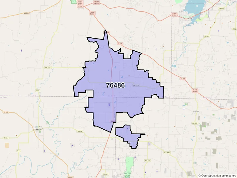 Map of ZIP Code 76486 — Perrin, TX