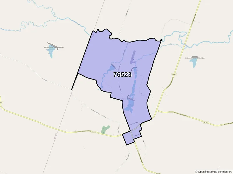 Map of Davilla, Texas and ZIP codes
