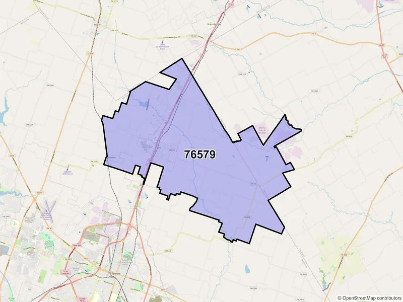 Map of ZIP Code 76579 — Troy, TX