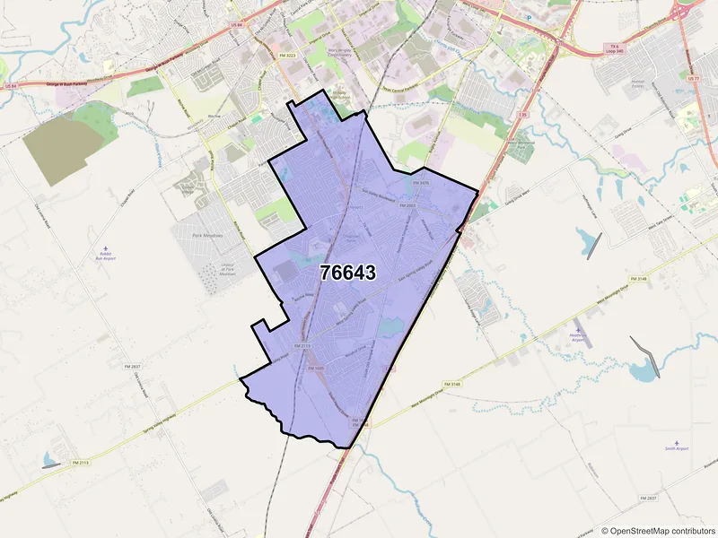 Map of ZIP Code 76643 — Hewitt, TX