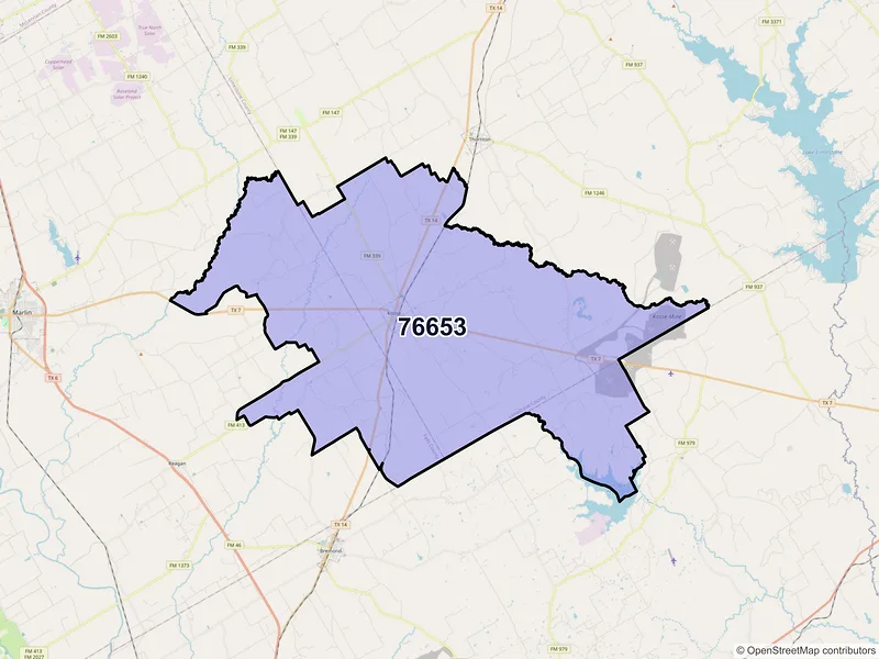 Map of ZIP Code 76653 — Kosse, TX
