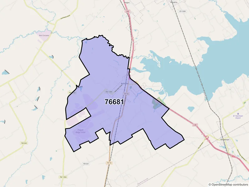 Map of ZIP Code 76681 — Richland, TX