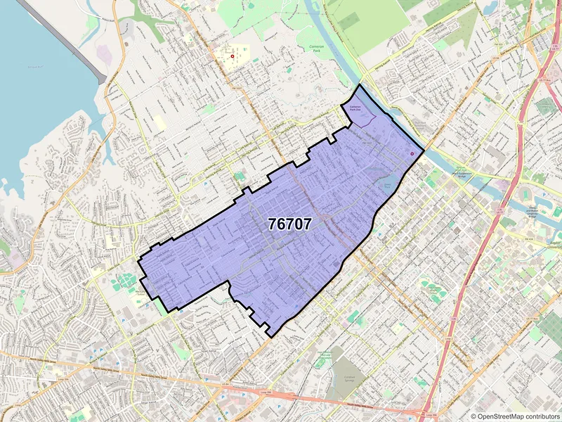 Map of ZIP Code 76707 — Waco, TX