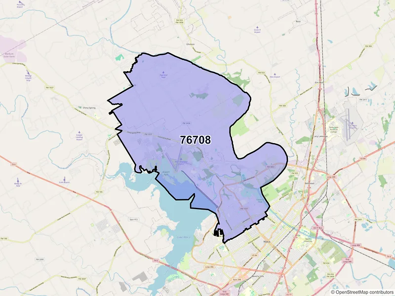 Map of ZIP Code 76708 — Waco, TX