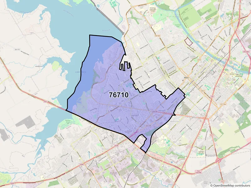 Map of ZIP Code 76710 — Waco, TX