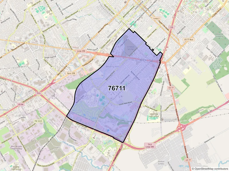 Map of ZIP Code 76711 — Waco, TX