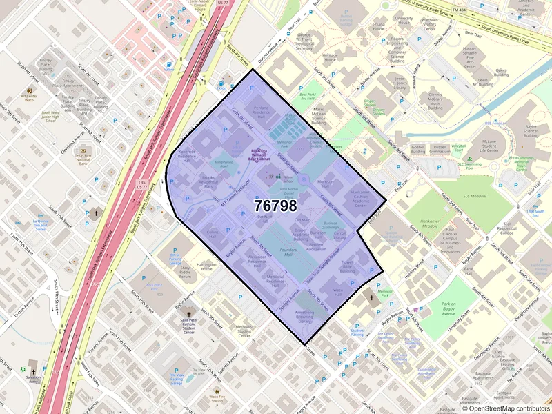 Map of ZIP Code 76798 — Waco, TX